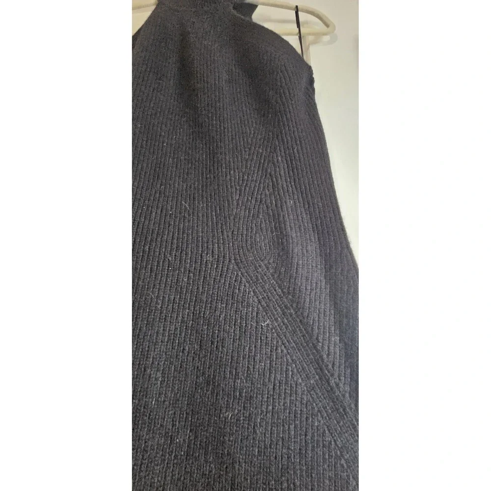 REISS Clem Sleeveless Turtleneck Sweater Dress wool cashmere blend Black‎ Size L